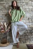 Rustic Nature Linen Blend Hippie Shake Hoodie Washed Lawn